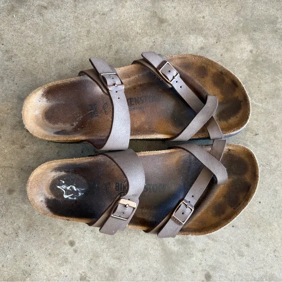 Birkenstock Tan Footbed Sandals - Picture 3 of 5